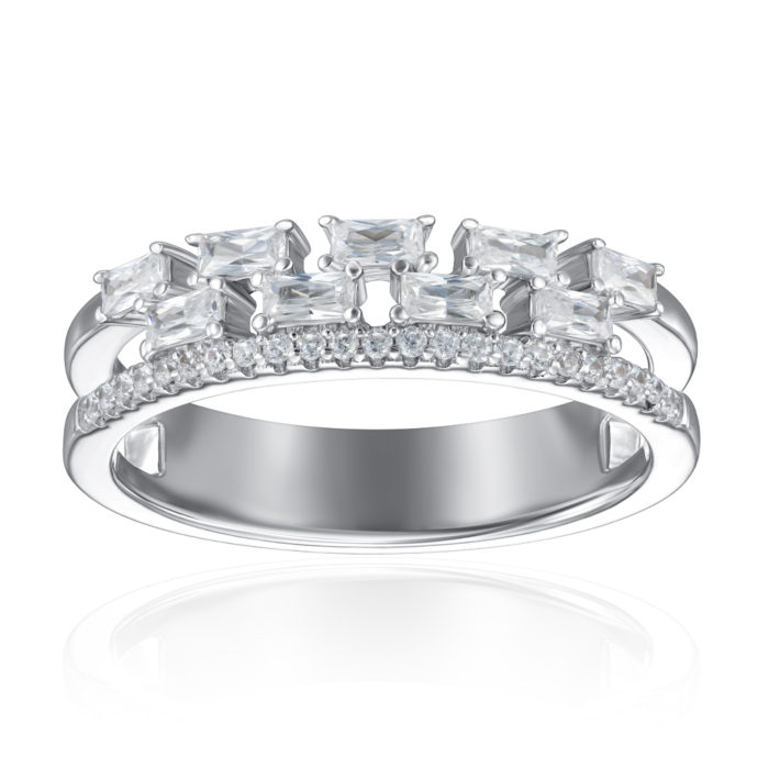 Серебряное кольцо с фианитами. Артикул OL01820B-R/12/1