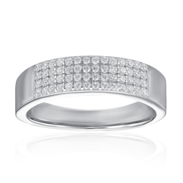 Серебряное кольцо с фианитами. Артикул OL04431A-R/12/1