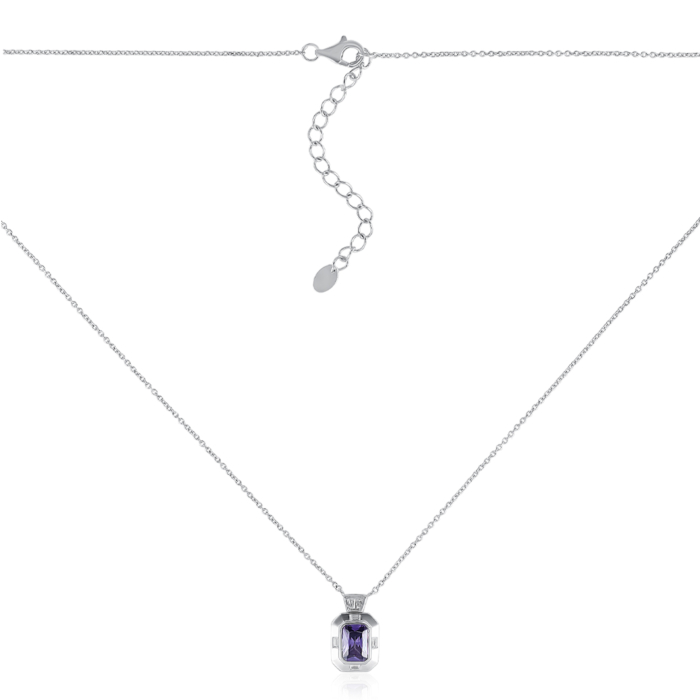 Серебряное колье с фианитами. Артикул ON02887AA-K/12/1509