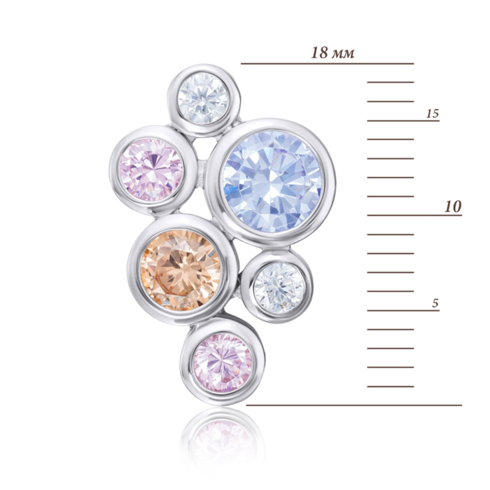 Срібна підвіска з фіанітами. Артикул OP02949C-P/12/1