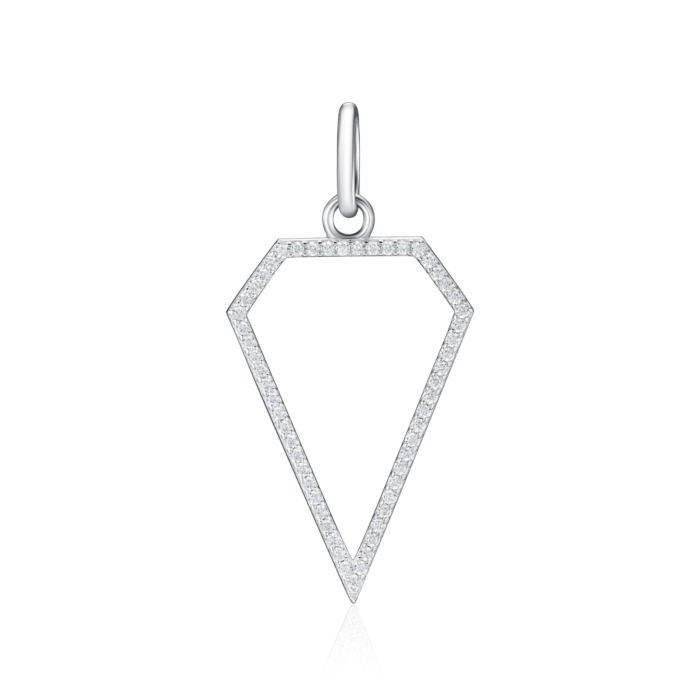Срібна підвіска з фіанітами. Артикул OP03027A-P/12/1