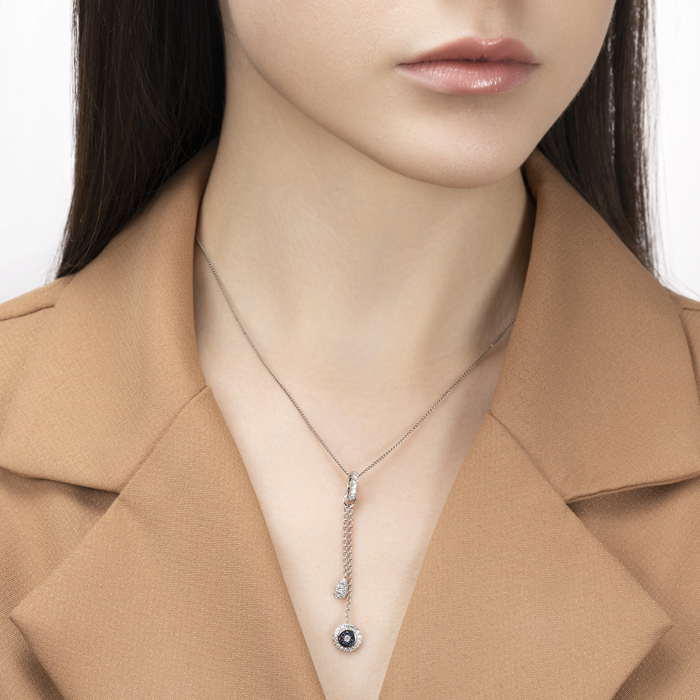 Срібна підвіска з фіанітами. Артикул OP03109A-P/12/1511