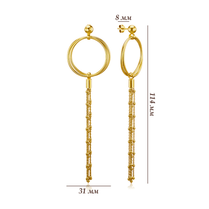 Серебряные позолоченные серьги ORT 8620 G-E/20