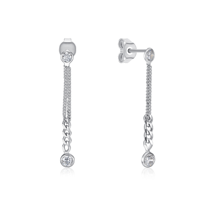 Серебряные серьги с фианитами. Артикул ORT  7823 RH-E/12/1