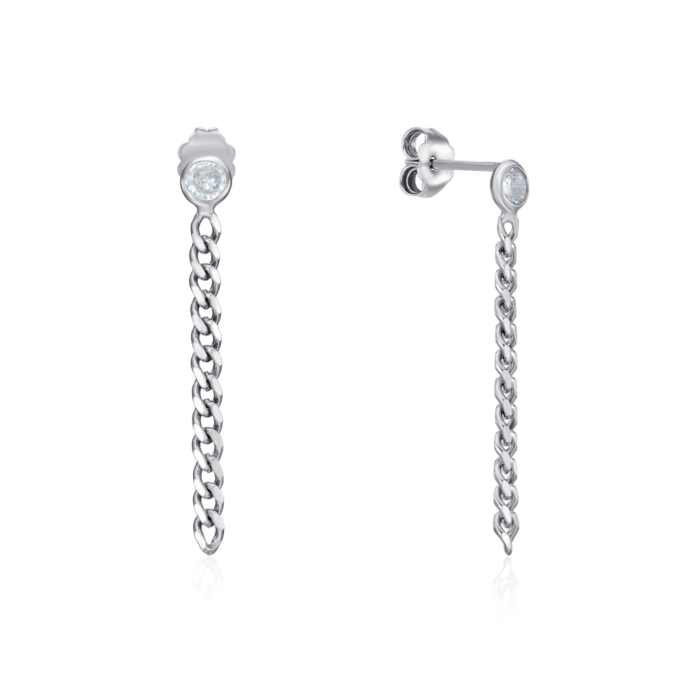 Серебряные серьги с фианитом. Артикул ORT  7824 RH-E/12/1