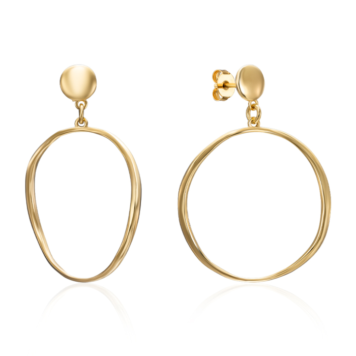 Серебряные позолоченные серьги. Артикул ORT  7994 G-E/20