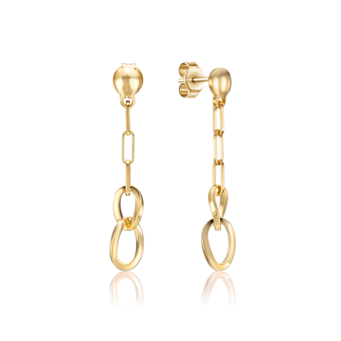 Серебряные позолоченные серьги. Артикул ORT  8061 G-E/20