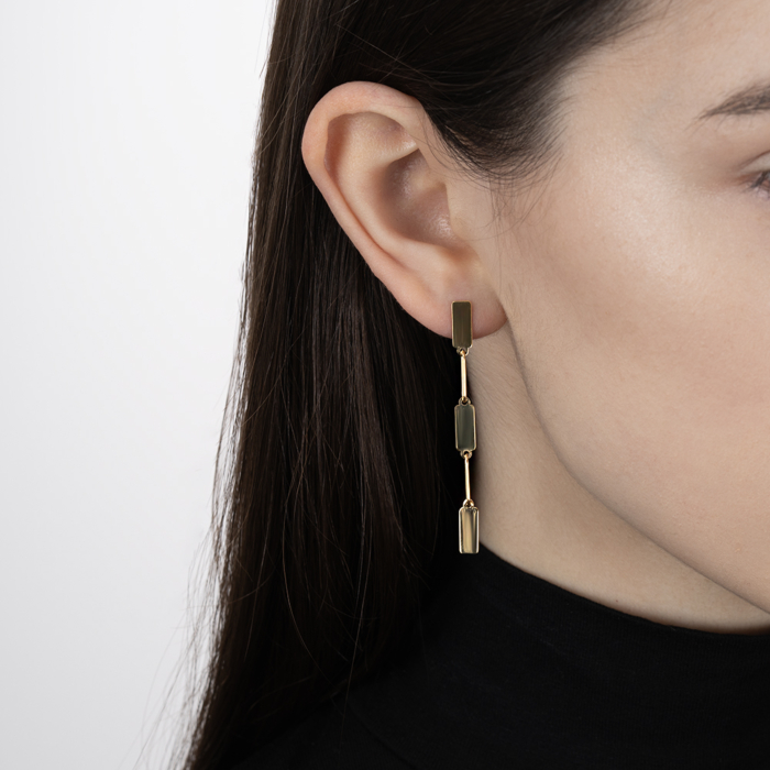 Серебряные позолоченные серьги. Артикул ORT 8324-E/20