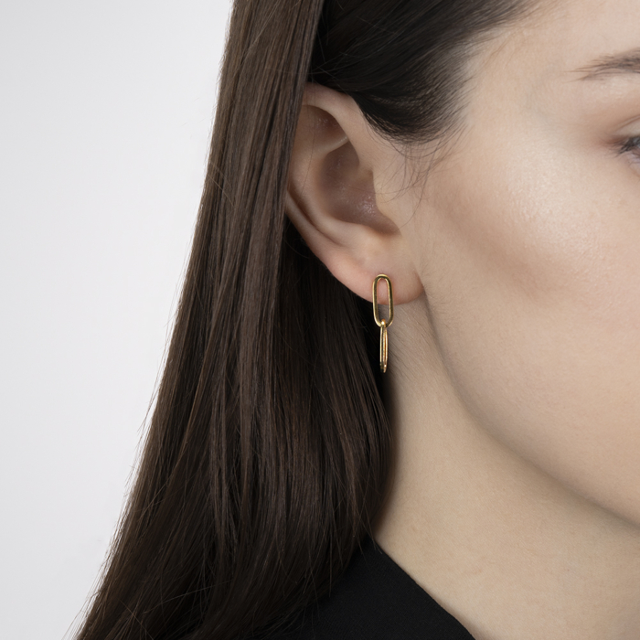 Срібні позолочені сережки. Артикул ORT 8563 G-E/20