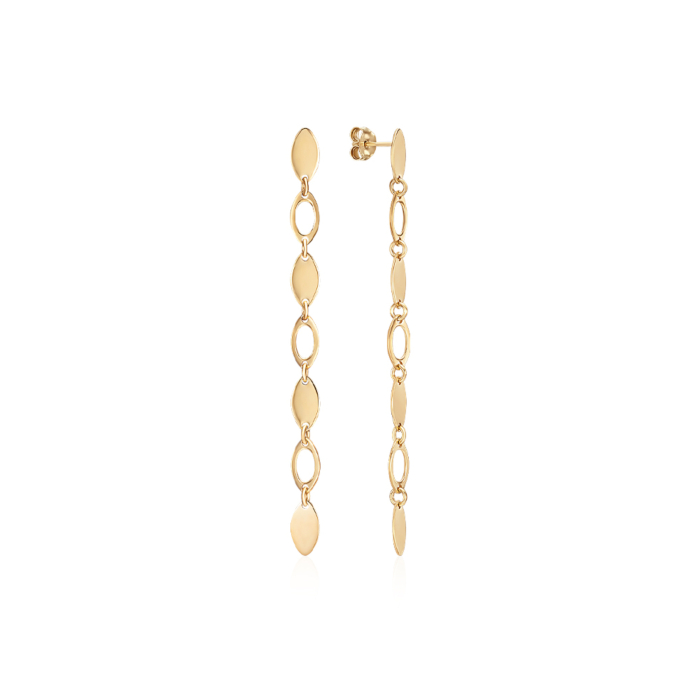 Серебряные позолоченные серьги. Артикул ORT  8596 G-E/20