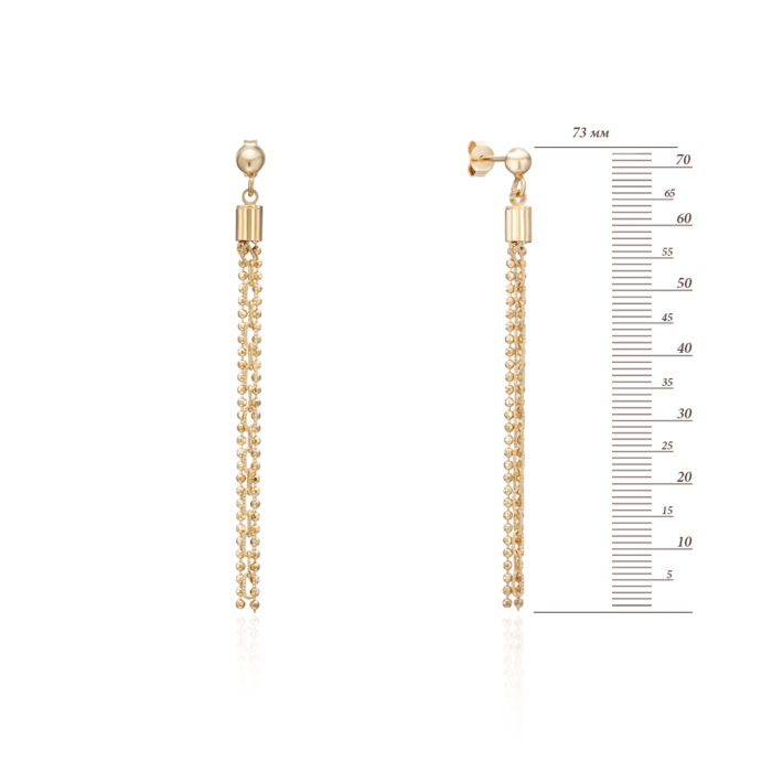 Серебряные позоченные серьги-подвески. Артикул ORT 8823 G-E/20