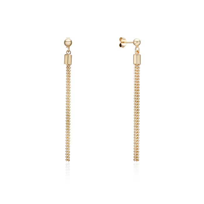 Срібні позолочені сережки-підвіски. Артикул ORT  8825 G-E/20