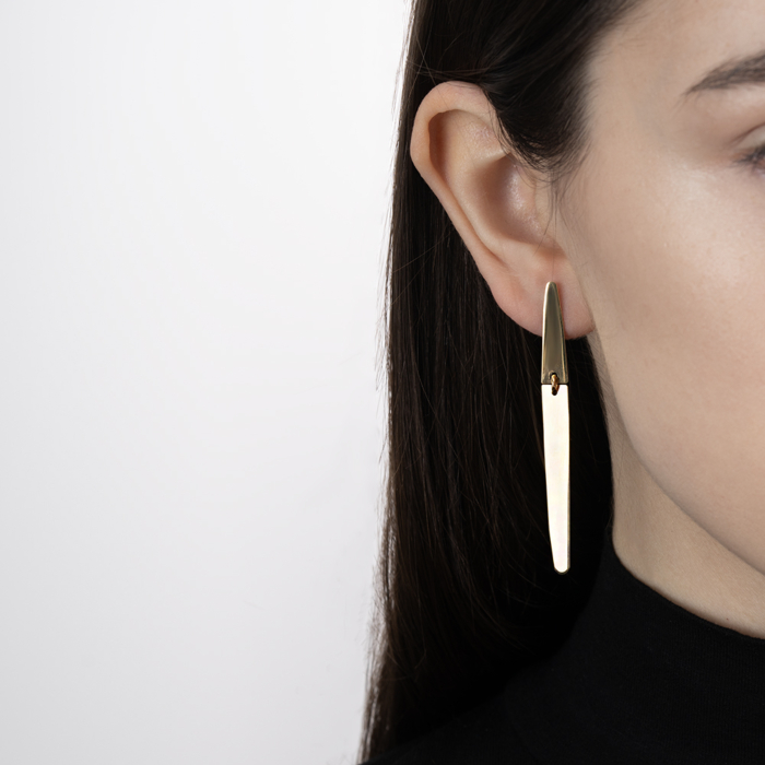 Срібні позолочені сережки. Артикул ORT  8868 G-E/20