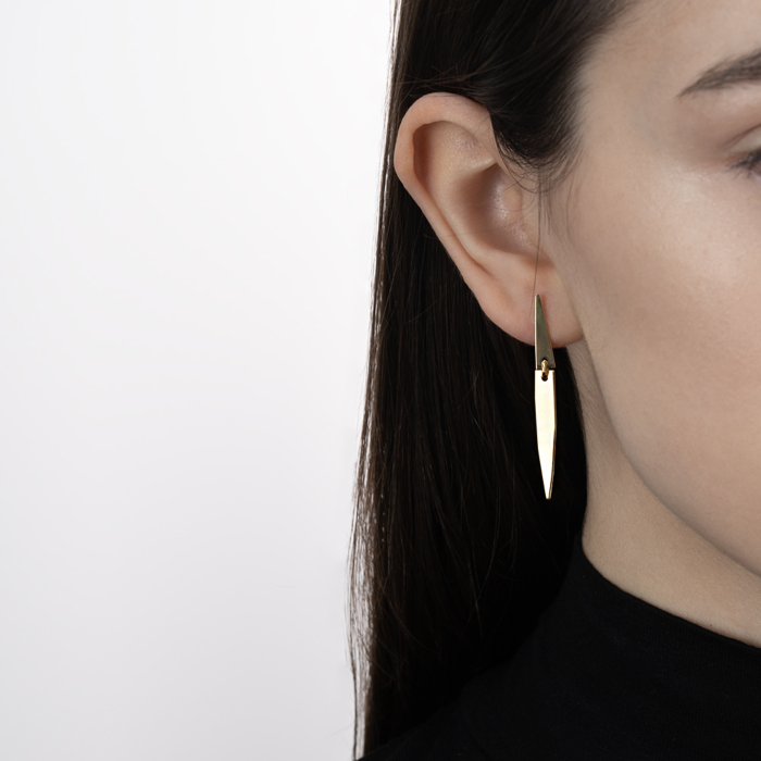 Срібні позолочені сережки. Артикул ORT 8870 G-E/20