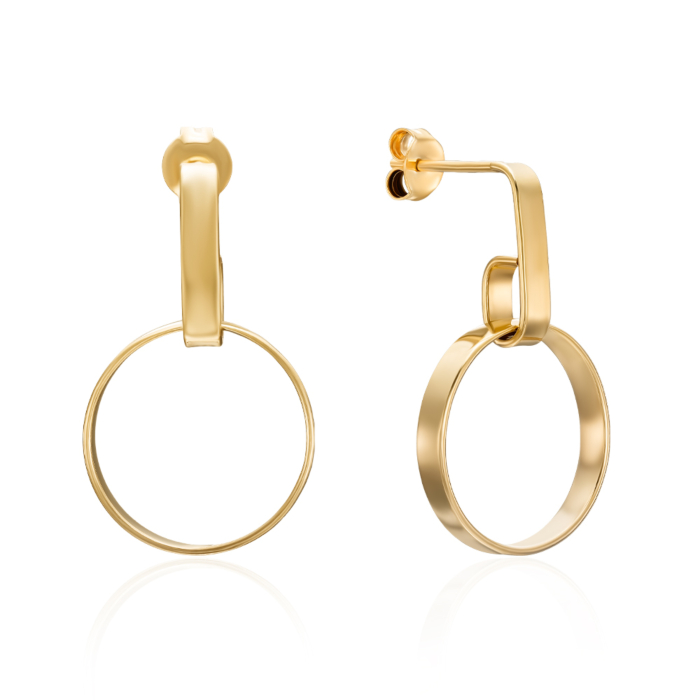 Серебряные позолоченные серьги. Артикул ORT  8952 G-E/20