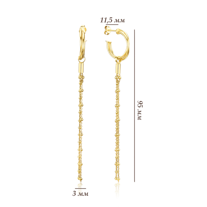 Срібні позолочені сережки ORT 8621 G-E/20