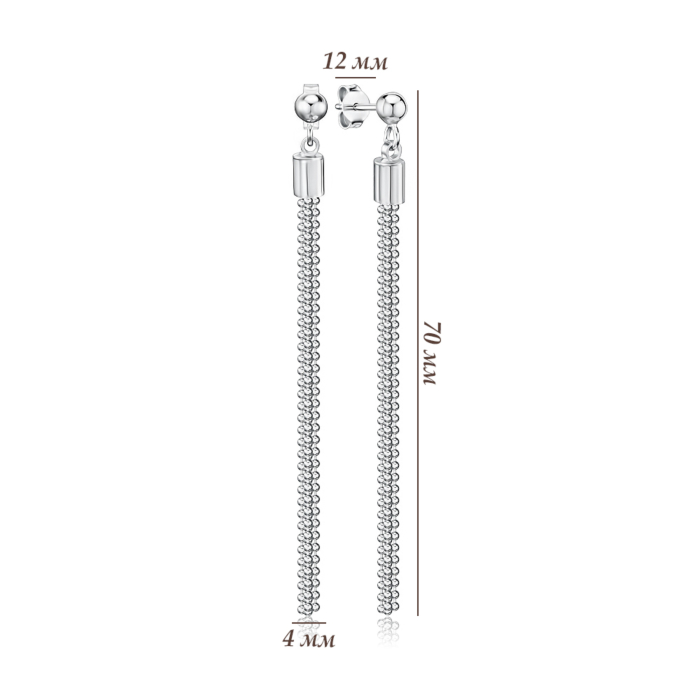 Срібні сережки без вставки. Артикул ORT  8825 G-E/12