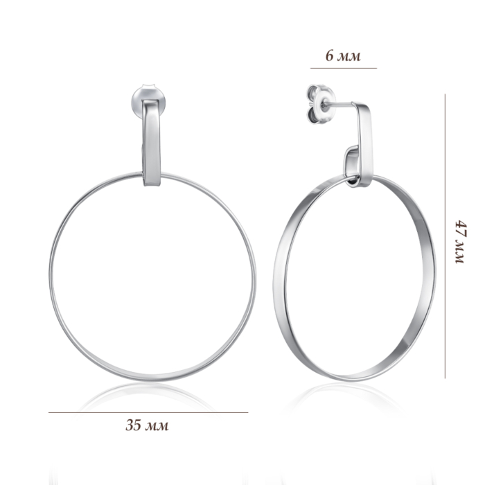 Серебряные серьги. Артикул ORT  8950 G-E/12