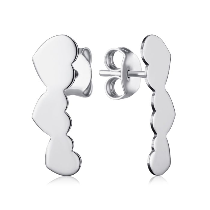 Срібні сережки без вставки. Артикул ORT_9078-E/12