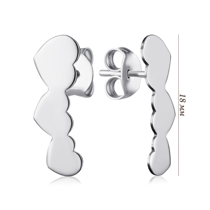 Срібні сережки без вставки. Артикул ORT_9078-E/12