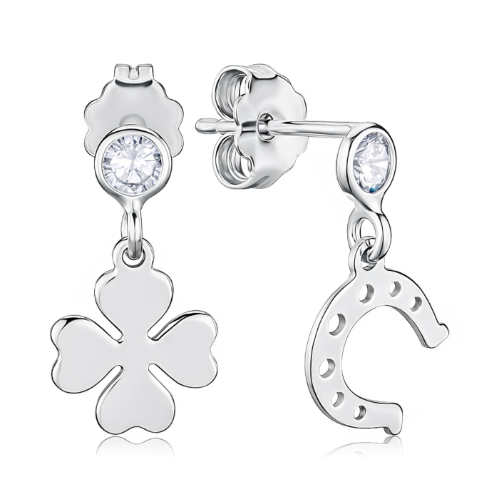 Срібні сережки з фіанітом. Артикул ORT_9087-E/12/1