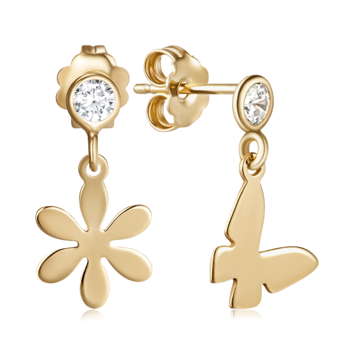 Срібні сережки з фіанітами. Артикул ORT_9088-E/20/1