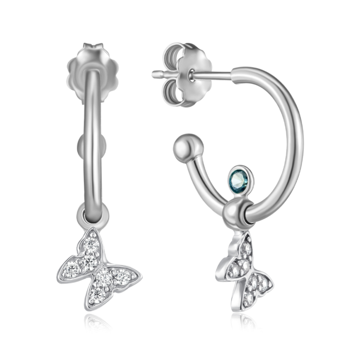 Серебряные серьги с фианитами. Артикул ORT_9096-E/12/1511