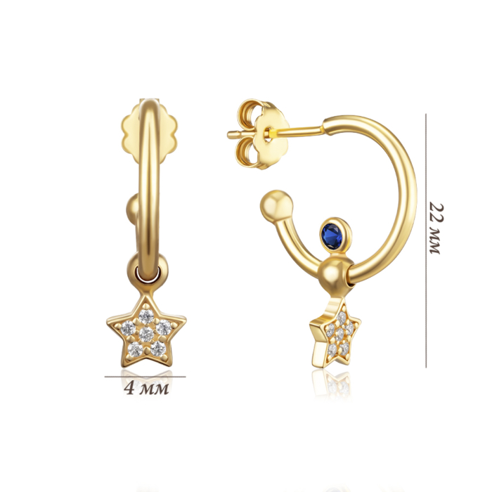 Срібні сережки з фіанітами. Артикул ORT_9098-E/20/1511