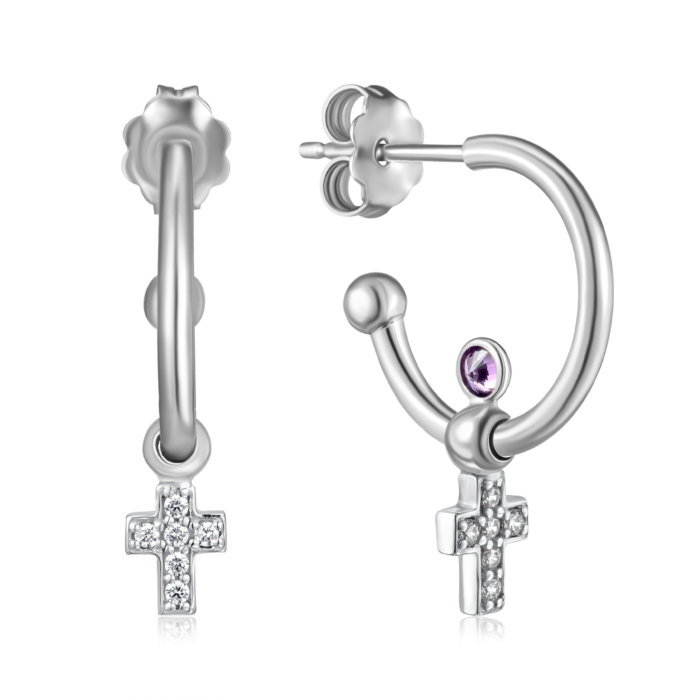 Серебряные серьги с фианитами. Артикул ORT_9099-E/12/1509