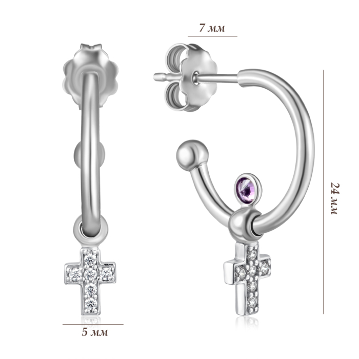 Серебряные серьги с фианитами. Артикул ORT_9099-E/12/1509