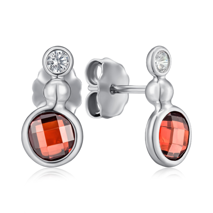 Срібні сережки з фіанітами. Артикул ORT_9101-E/12/1514