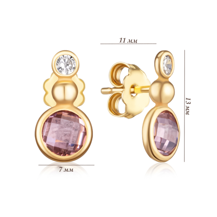 Серебряные серьги с фианитами. Артикул ORT_9103-E/20/1506