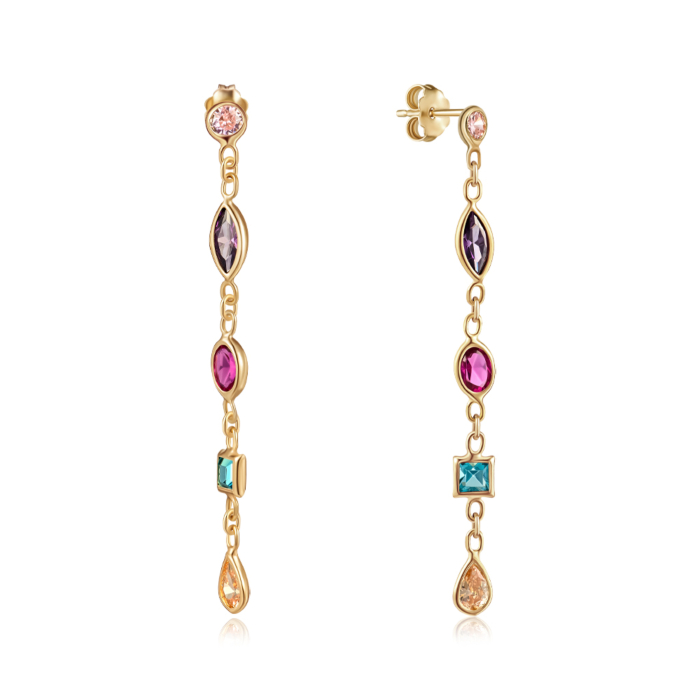 Срібні сережки з фіанітами. Артикул ORT_9106-E/20/21034