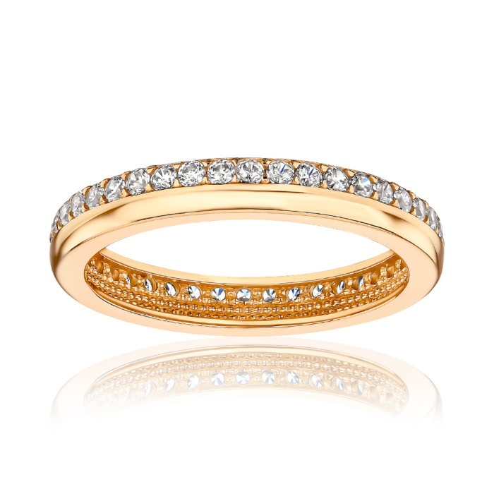 Золота каблучка з фіанітами P-112-R/01/1