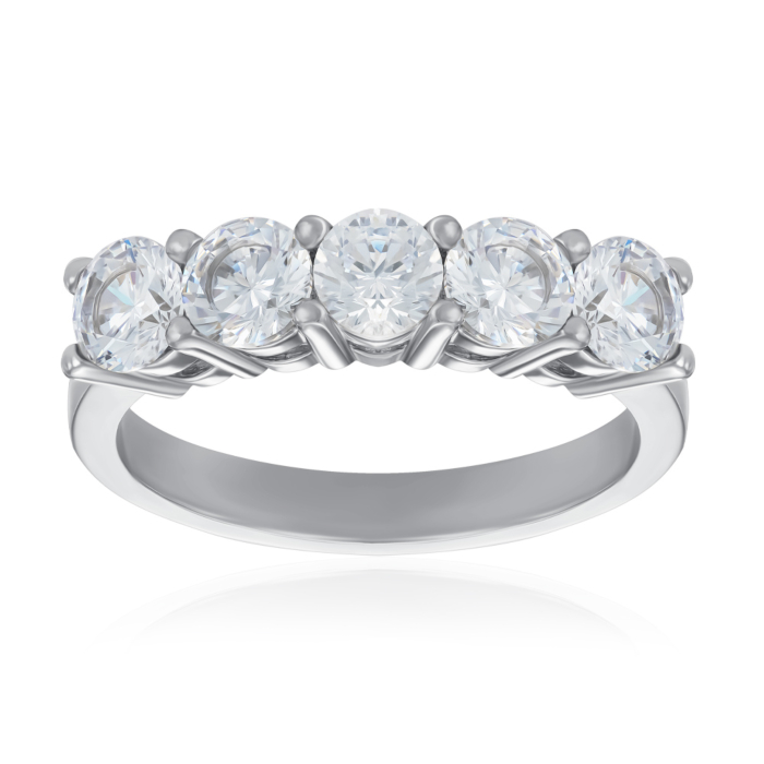 Серебряное кольцо с фианитами. Артикул P-1138-R/12/1