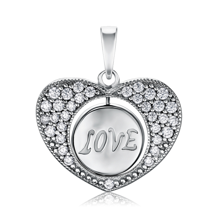 Срібна підвіска з фіанітами P-1143-P/12/1