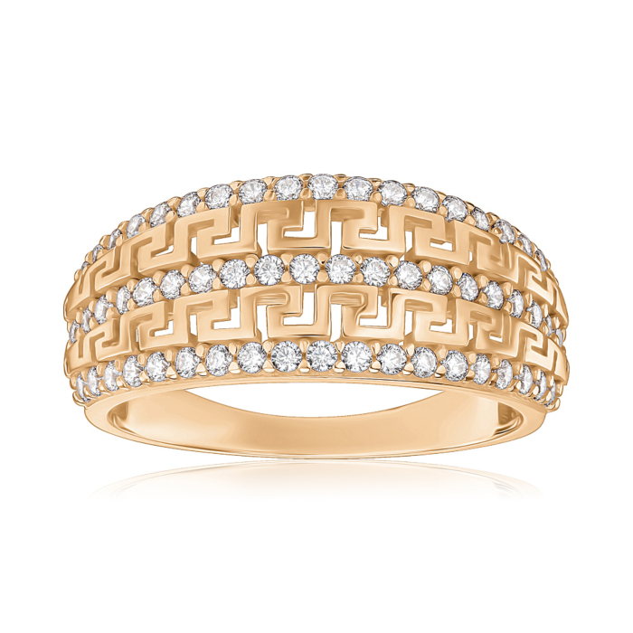 Золота каблучка з фіанітами P-120-R/01/1