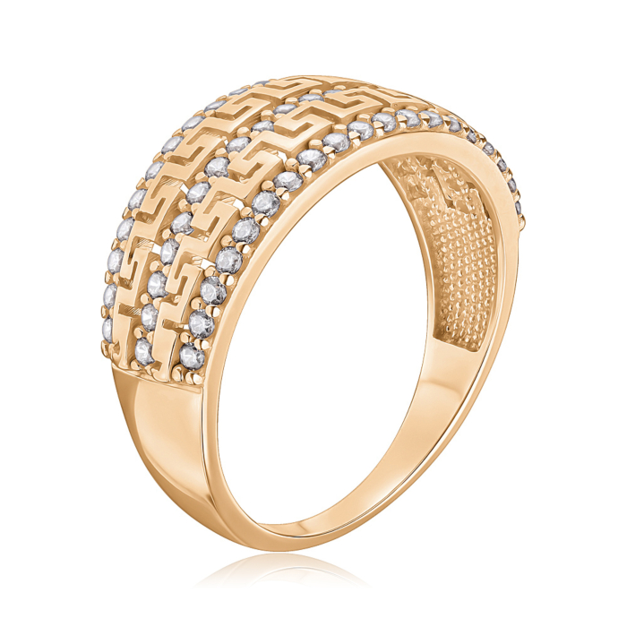 Золота каблучка з фіанітами P-120-R/01/1