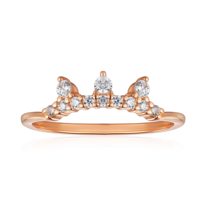 Золота каблучка з фіанітами. Артикул P-1245-R/01/1