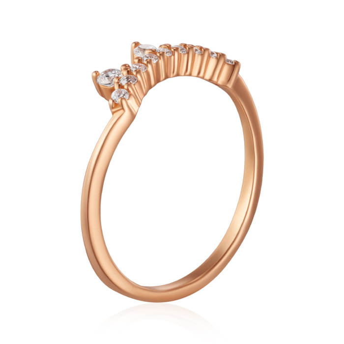 Золота каблучка з фіанітами. Артикул P-1245-R/01/1