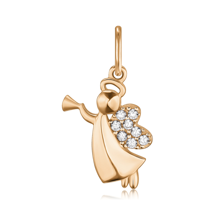 Золота підвіска з фіанітами. Артикул P-141-P/01/1