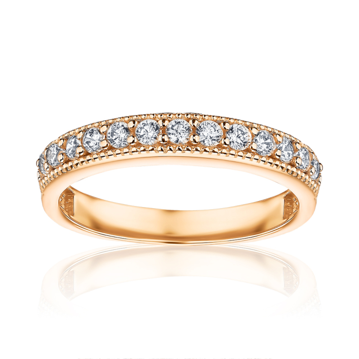 Золота каблучка з фіанітами. Артикул P-1593-R/01/1