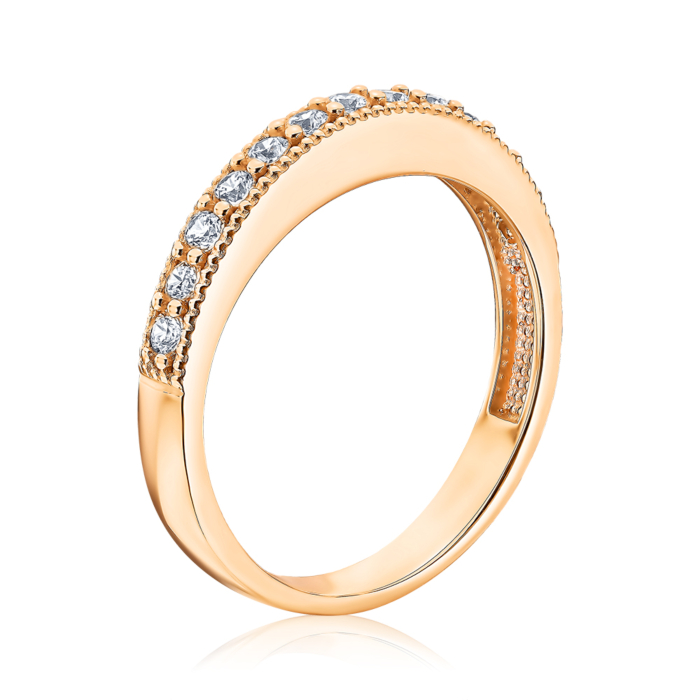 Золота каблучка з фіанітами. Артикул P-1593-R/01/1