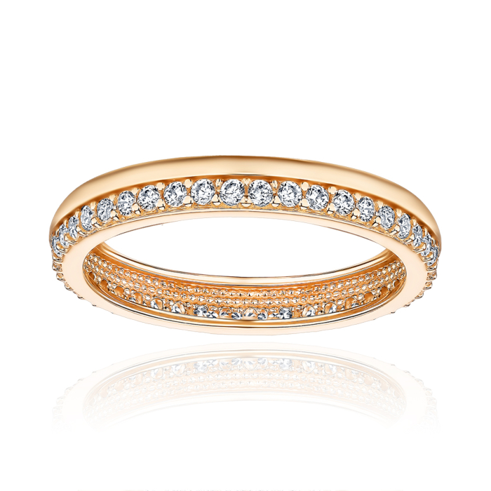 Золота каблучка з фіанітами. Артикул P-1594-R/01/1