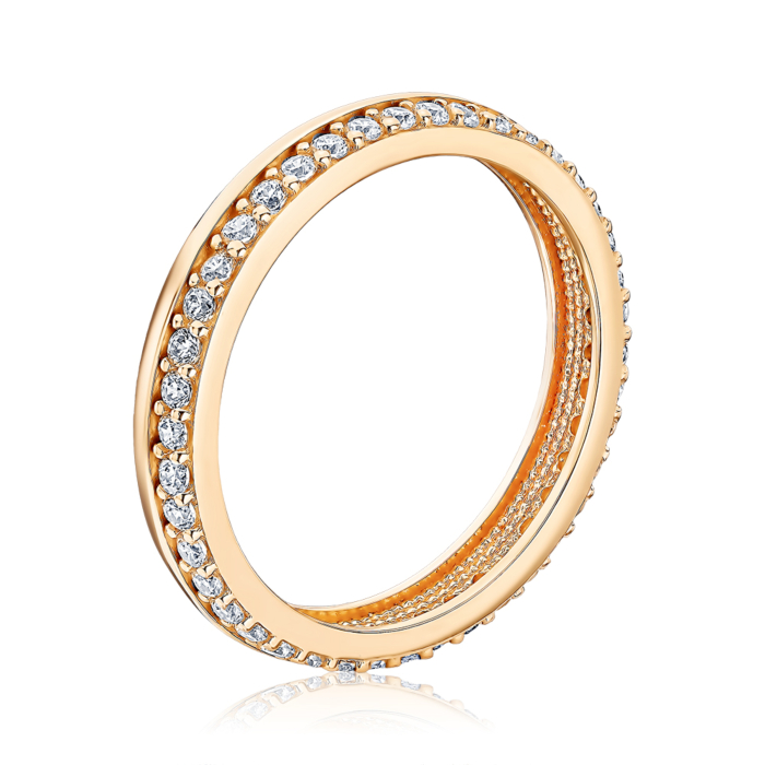 Золота каблучка з фіанітами. Артикул P-1594-R/01/1