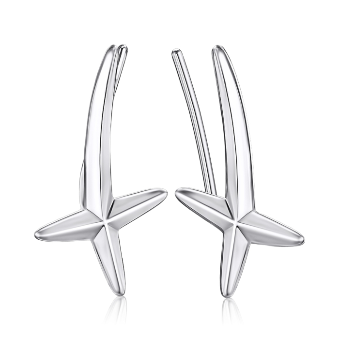 Серебряные серьги-каффы без вставки 82121