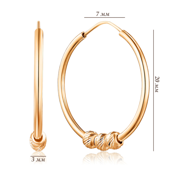 Золотые серьги. Артикул P-1654-E/01