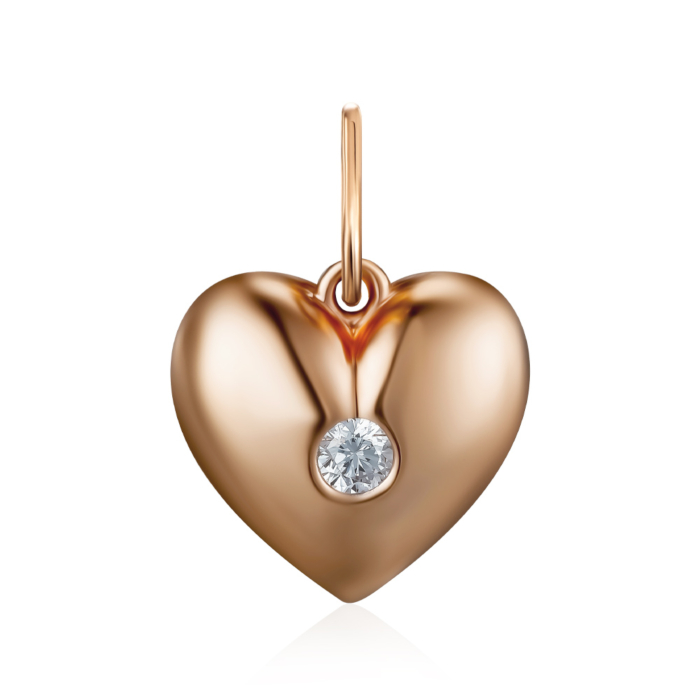 Золота підвіска з фіанітом. Артикул P-170-P/01/1