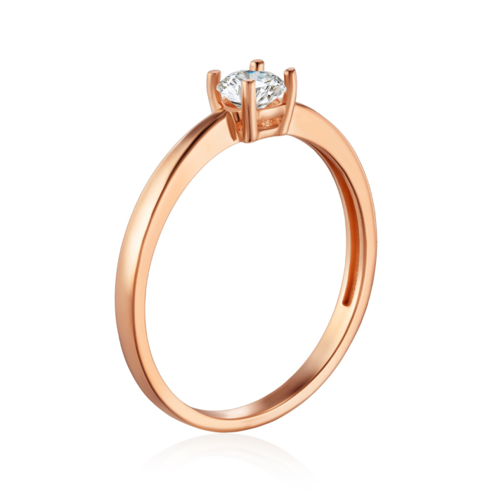 Золота каблучка з фіанітом. Артикул P-1780-R/01/1