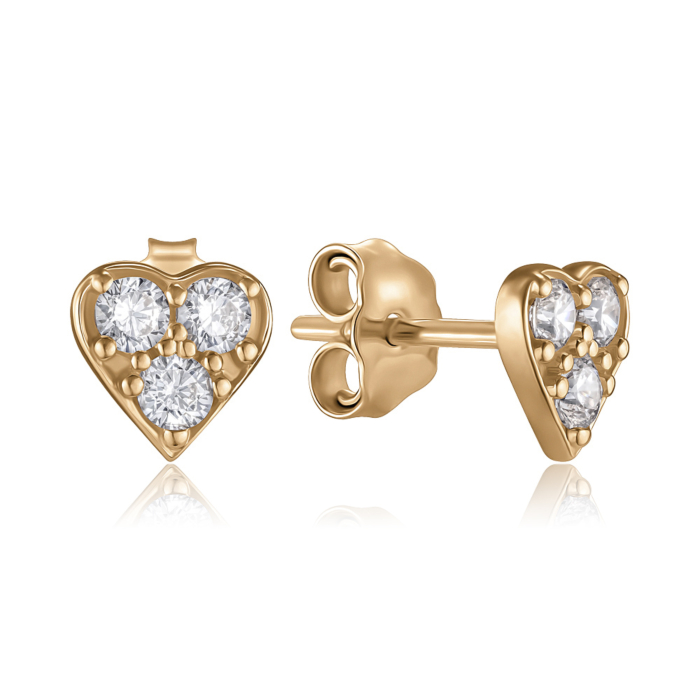 Золотые серьги с фианитами. Артикул P-1813-E/01/1